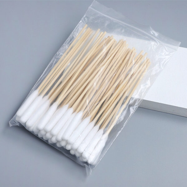 6 Inch Big Tip Bamboo Stick Cotton Swabs 50/100 Count - Image 4