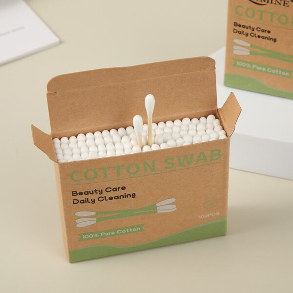 Bamboo Cotton Swabs 100/200 Count in Paper Box - Image 3