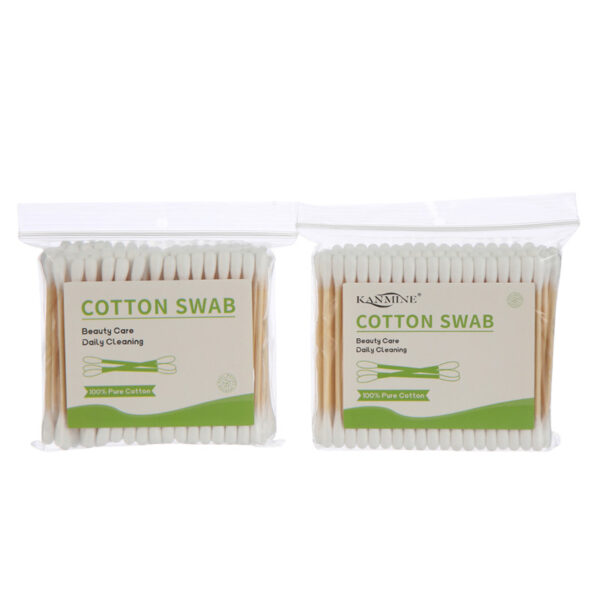 Zip Lock Bag 100 Count Bamboo Stick Cotton Swabs - Image 4