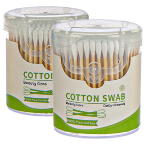 100/200 Count Bamboo Stick Cotton Swabs in Plastic Box