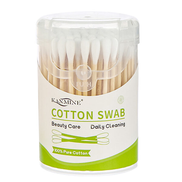100/200 Count Bamboo Stick Cotton Swabs in Plastic Box - Image 4