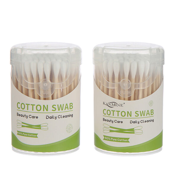 100/200 Count Bamboo Stick Cotton Swabs in Plastic Box - Image 3