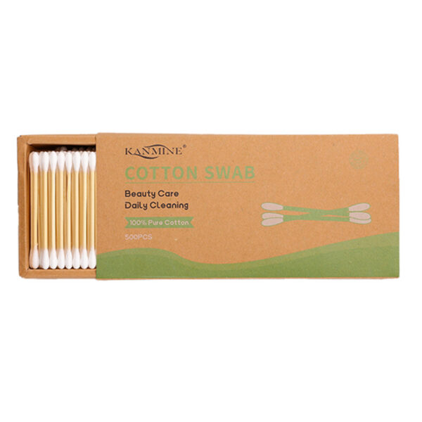 Bamboo Cotton Swabs 500 Count In Paper Drawer Box - Image 4