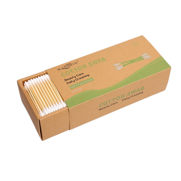 Bamboo Cotton Swabs 500 Count In Paper Drawer Box - Image 2