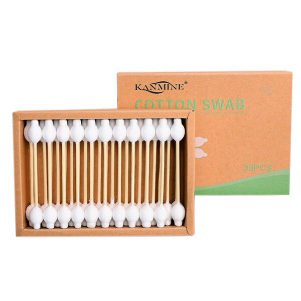 Safety Tip Bamboo Cotton Swabs 33 Count In Drawer Box - Image 3