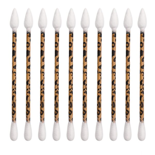 Leopard Print Paper Stick Cotton Swabs 200 Count - Image 4